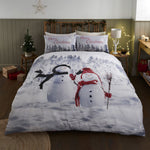 Photographic Snowman And Friends Duvet Set