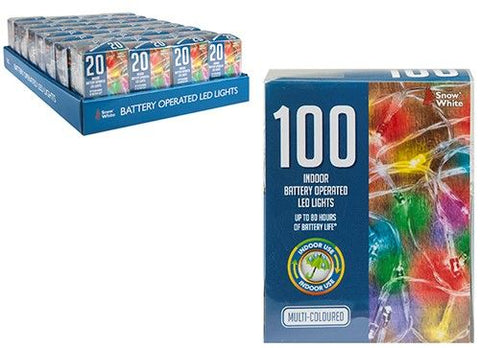 100 LED Lights Battery Operated - Multi-Coloured