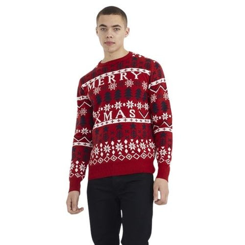 MENS OVER HEAD CHRISTMAS JUMPER - MERRY XMAS